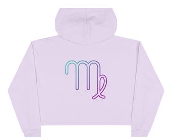 Virgo Zodiac Crop Hoodie: Women's Astrology Fleece Pullover