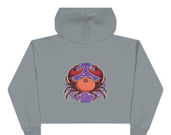 Cancer Zodiac Cropped Hoodie: Women's Astrology Sweatshirt