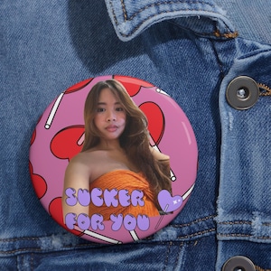 Custom Picture Pin: Personalized Photo Button, Birthday & Valentine&#39;s Gift