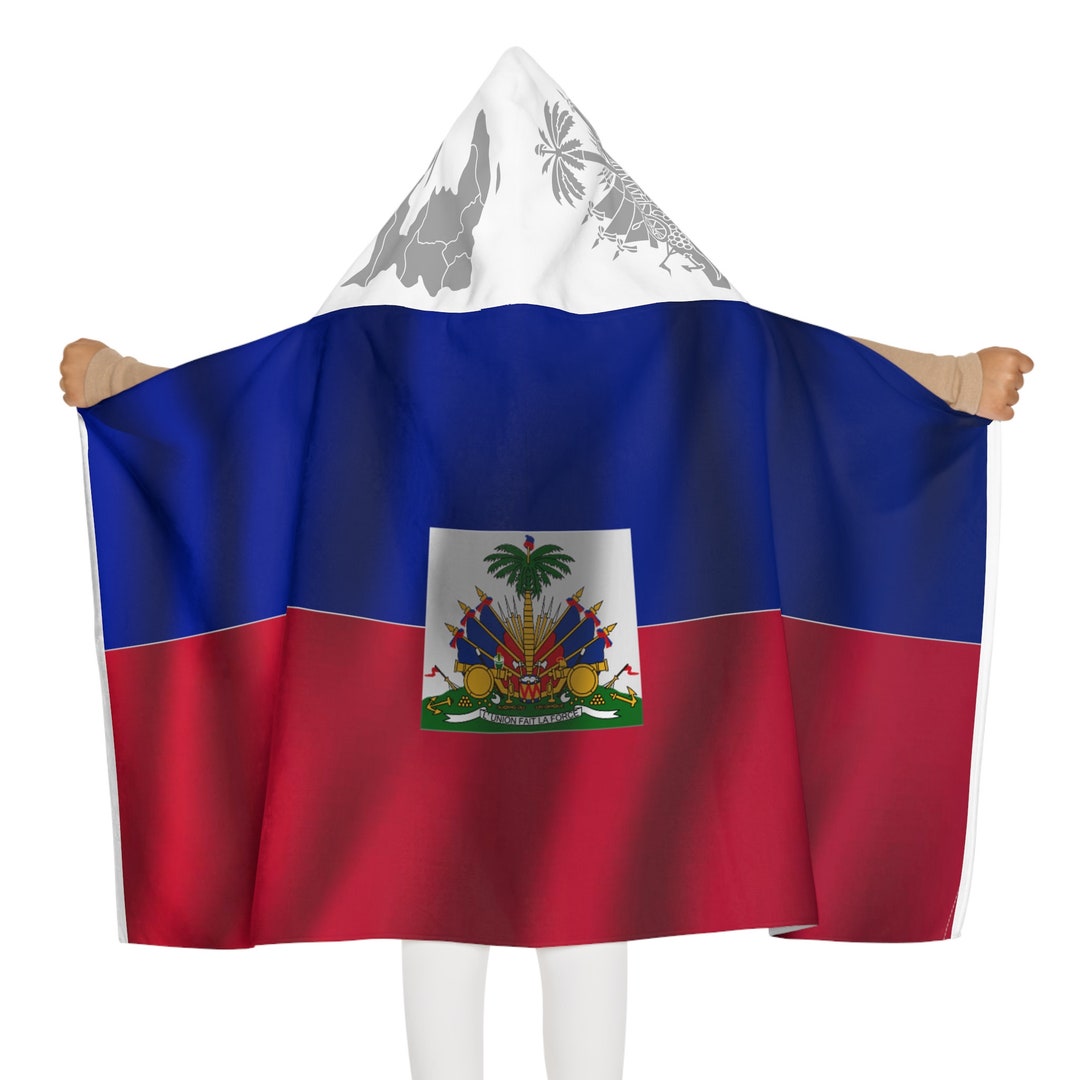 Carnival Flag Towel With Hood Haitian Flag Towel / Haiti Towel Flag