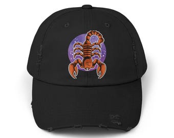 Scorpio Distressed Dad Hat: Zodiac Sign Trucker Cap