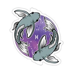 Pegatina del signo del zodíaco Piscis - Calcomanía astrológica / Pegatina del zodíaco Piscis / Pegatina del horóscopo Piscis