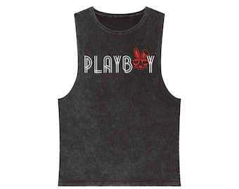 Camiseta de tirantes de algodón lavado a la piedra - Camiseta de gimnasio sin mangas Rizz