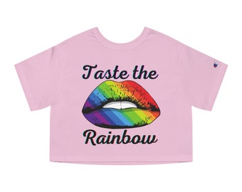 Rainbow Lips Cropped T-Shirt: LGBTQI+ Pride Month Tee