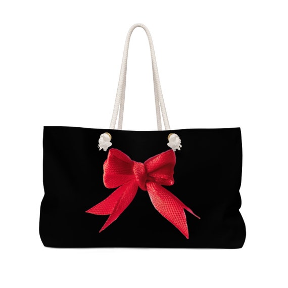 Sac fourre-tout de Noël avec ruban rouge Sac à bandoulière à