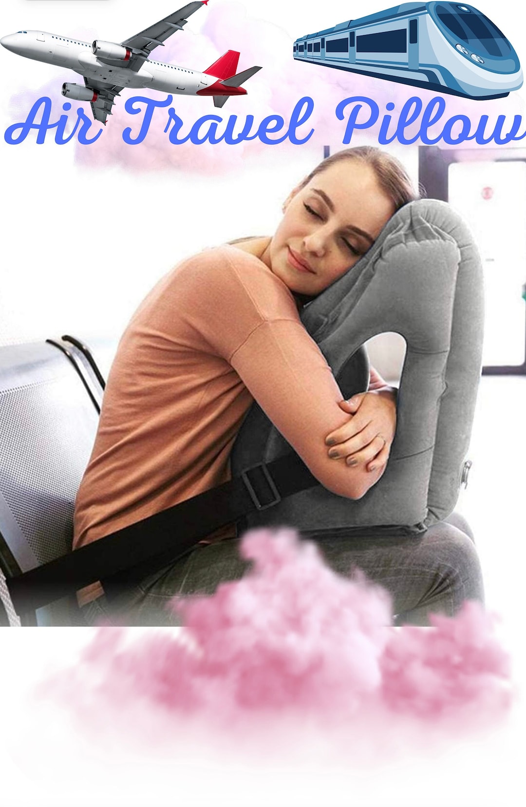 Inflatable Air Travel Pillow Airplane Comfortable Neck Pillow for Sleeping Travel Pillow for