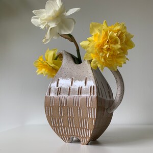 Large Handmade Ceramic Pitcher, Carafe, Flower Vase