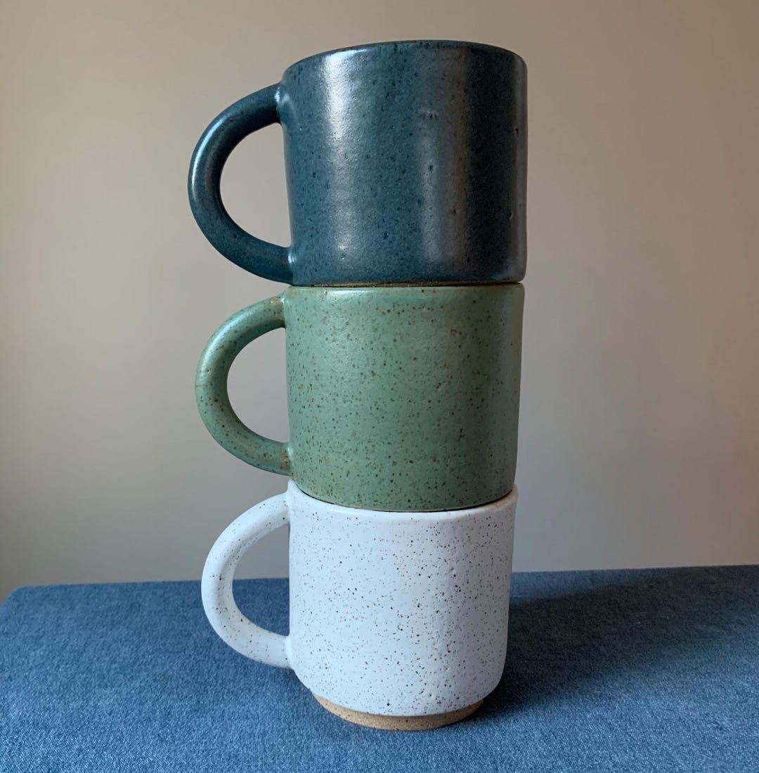 Stackable Handmade Mugs Handmade Ceramic Stacking Cup With Handle, Mug, Coffee, Tea, Chocolate ...