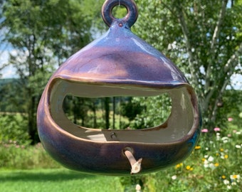 Handmade Hanging Ceramic Bird Feeder
