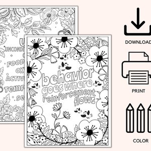 Livre de coloriage sur l'analyse comportementale appliquée Livre d'activités ABA ABA imprimable image 5