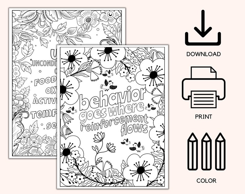 Livre de coloriage sur l'analyse comportementale appliquée Livre d'activités ABA ABA imprimable image 5
