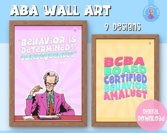 Posters d'analyse appliquée du comportement | Art mural ABA | Art mural BCBA