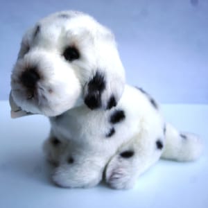 Hand Made Realistic Miniature Dalmatian Toy Dog Plushie 6.5 Inch Mini Pocket Purse Puppy Ideal Desk Travel Uni Hospital Companion