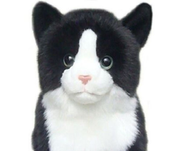 Hand Made Plush Black u0026 White Cat Realistic Plush Toy Cat - Etsy