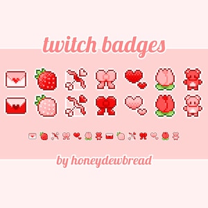 Valentine&#39;s Day Badges  |  Pixel Art Twitch Sub/Bit Badges