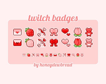 Valentijnsdag-badges | Pixel Art Twitch Sub/Bit-badges