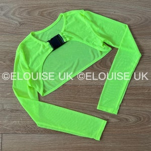 Neon Buckle Top Mesh Festival Crop Top Festival Mesh Top Festival Clothing Women Festival Outfit Rave Outfit