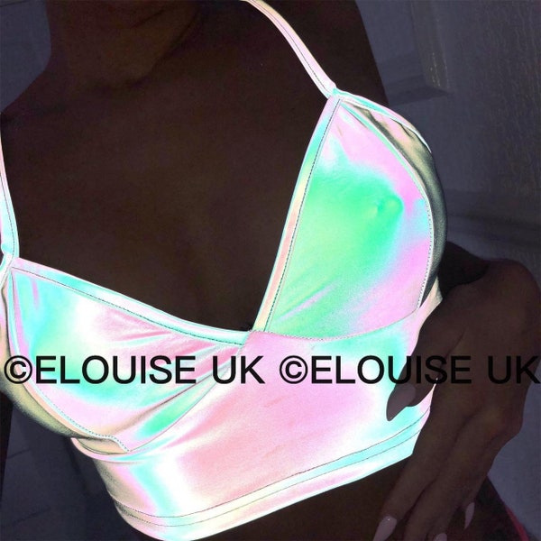 Neon Abstract Crop Tee - Ultimate Rave and Festival Vibes
