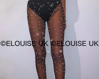 Diamante Mesh Pants - Etsy Australia