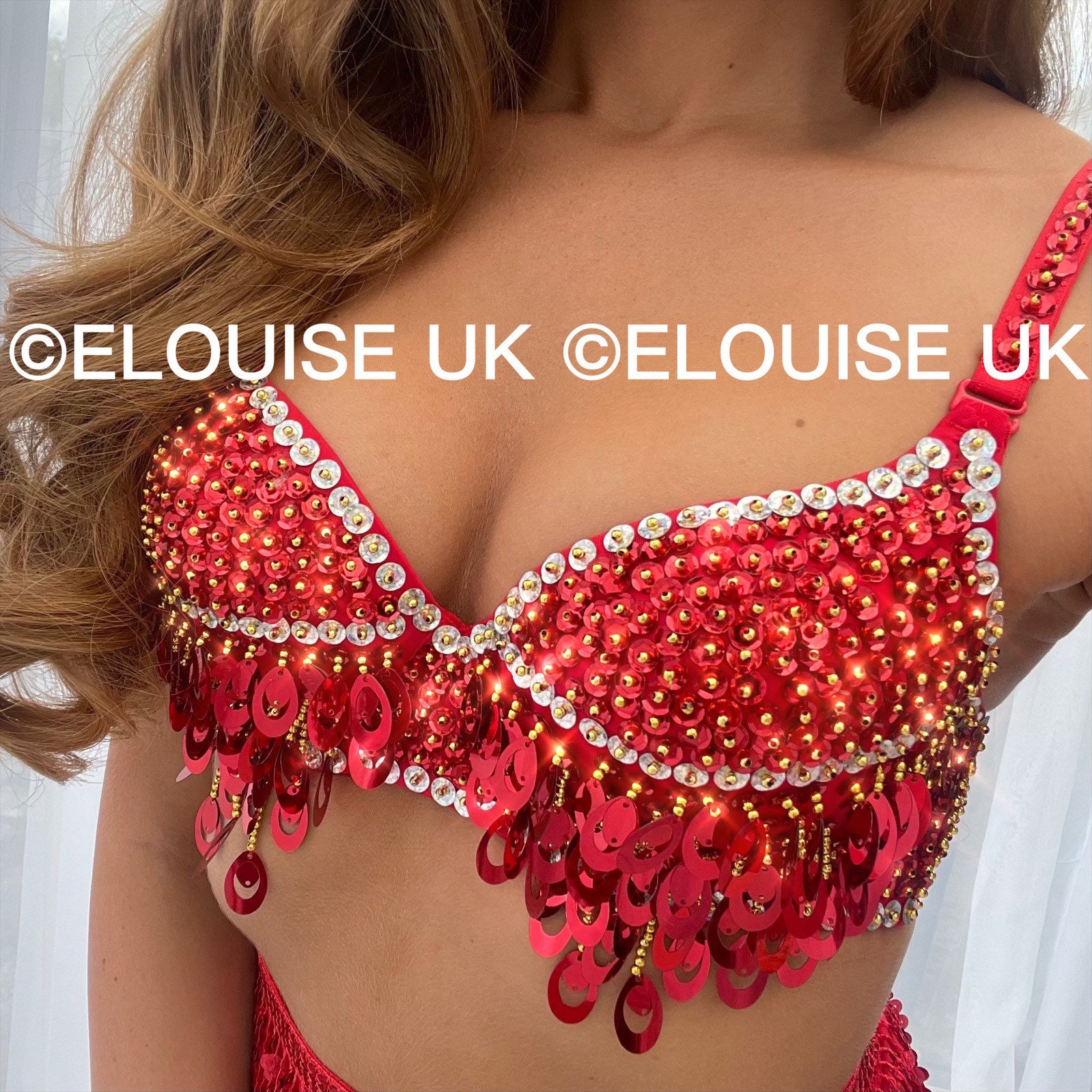 Buy Red Sequin Bra Carnival Bra Belly Dancer Bra Festival Bra Festival  Outfit Rave Outfit Online in India 