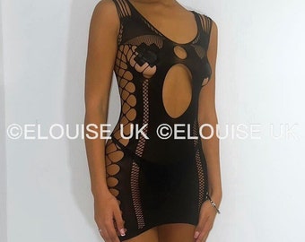 Black Fishnet Festival Dress Fishnet Dress Sheer Dress Mesh Dress Festival Clothing Women Festival Outfit Rave Outfit