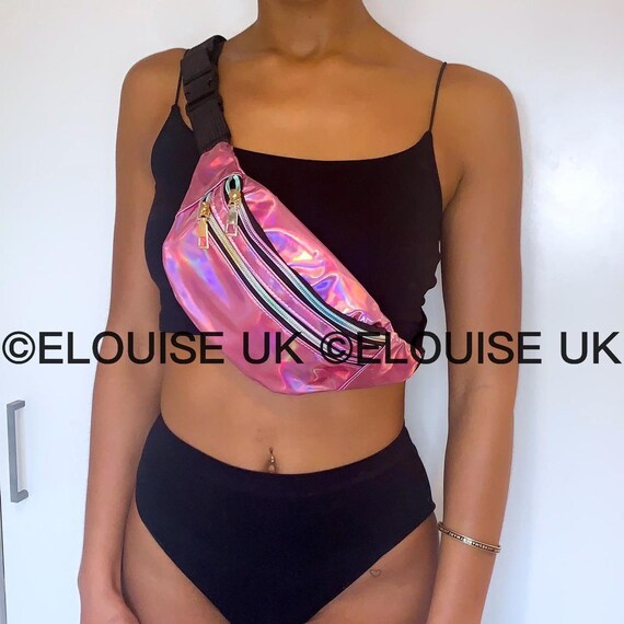 Pink Holographic Bum Bag Shiny Bag Waist Bag Fanny Pack Festival
