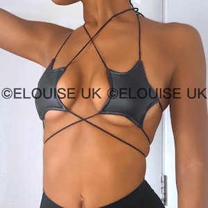 Black Star Bra Tie Up Star Nipple Covers Star Crop Top Festival Bra Festival Outfit Rave Outfit