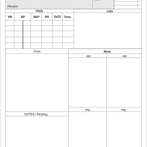 Nurse Report Sheet and Medication Patient Log Day&night Etsy