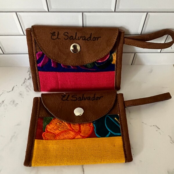 Monedero salvadoreño / Monedero de monedas / El Salvador / Portacaravanas / bordado