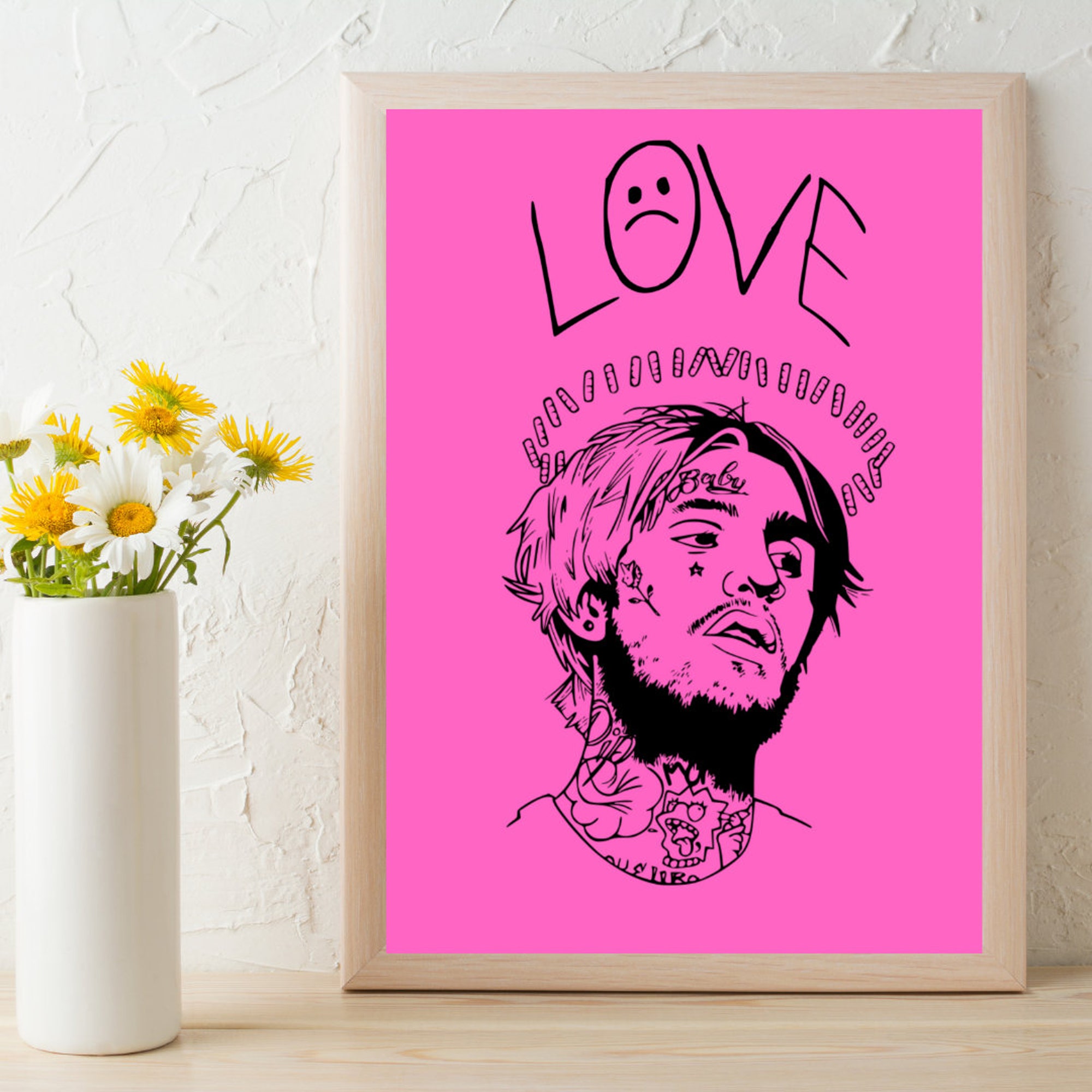 Lil Peep Wall Art Print | Lil Peep Poster | Lil Peep Art | GBC|  Music Poster | Rap Music Poster