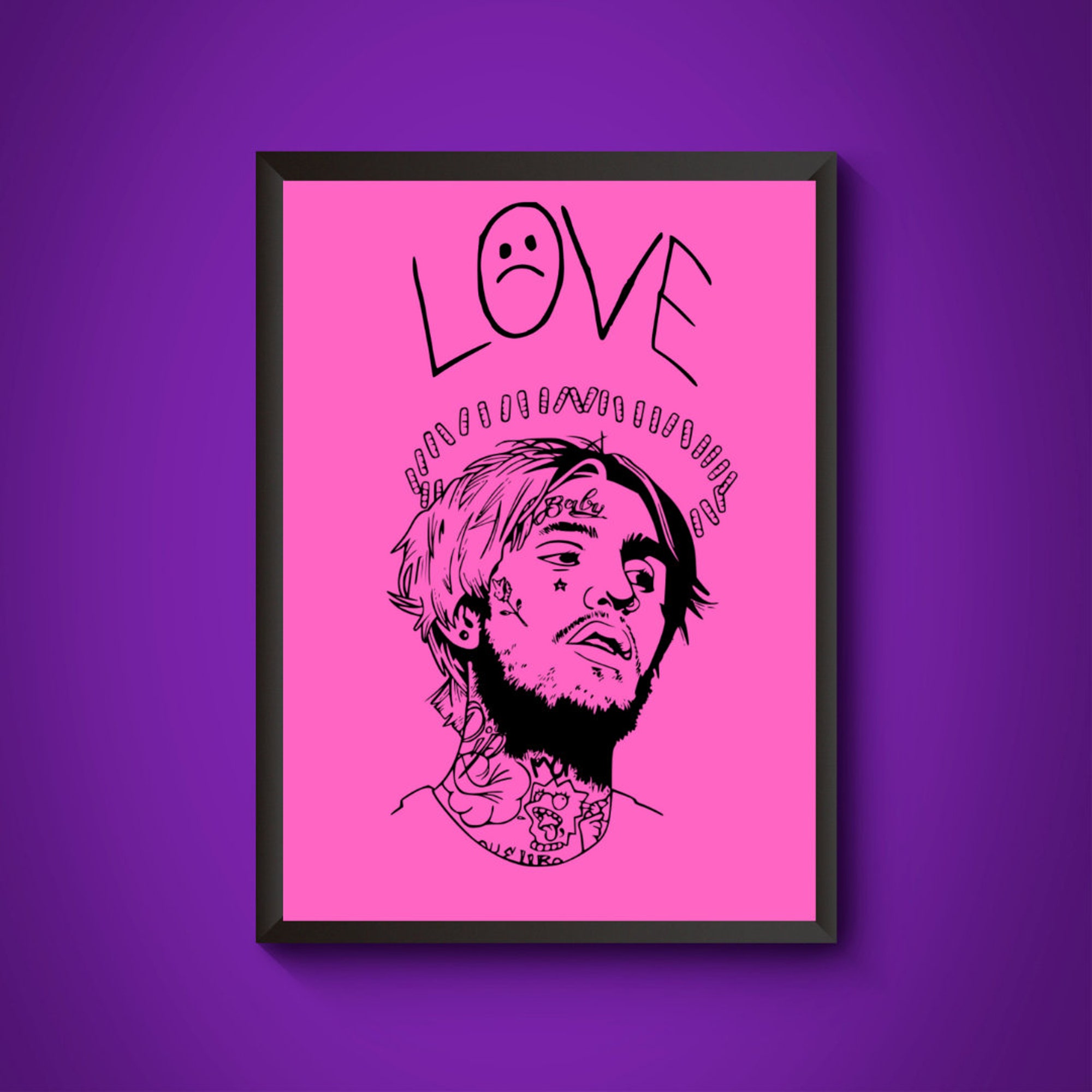 Discover Lil Peep Wall Art Print | Lil Peep Poster | Lil Peep Art | GBC|  Music Poster | Rap Music Poster