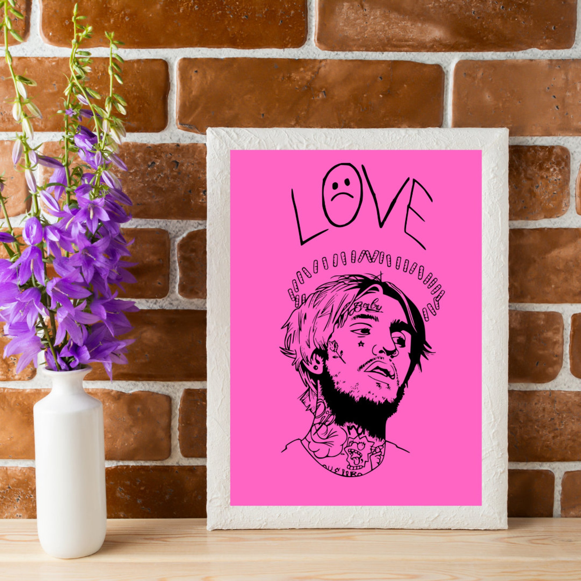 Lil Peep Wall Art Print | Lil Peep Poster | Lil Peep Art | GBC|  Music Poster | Rap Music Poster