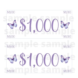 1k placeholders, DIGITAL, printable prop money, place holders for budgeting, cash stuffing