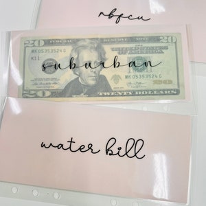 A6/Personal Vellum cash envelopes, minimalist envelopes, matte cash envelopes
