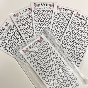 Emergency Fund Savings Challenge, 5k savings challenge, laminated savings challenge, A6 cash envelope, a6 Budget binder, 1k challenge