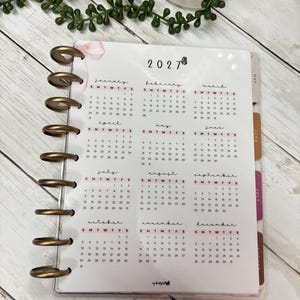2027 Anno in sintesi, Plastificato, Riutilizzabile, Inserti per agenda di budget, Crea la tua agenda di budget personalizzata, A5, A6, A7, Formato classico Happy Planner