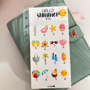 A6 Hello Summer Savings Challenge, Budgeting savings challenges, Small Amounts Savings