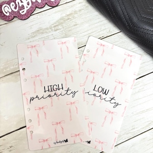 A6 Budget Binder,  High Priority & Low Priority Dashboards, Set of 2,