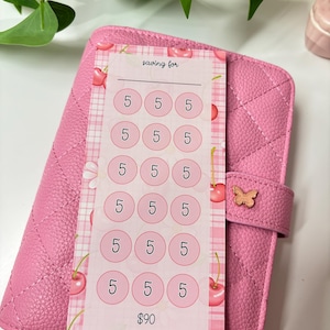 Pink Cherry Savings Challenge: A6/Personal Budget Binder Envelope