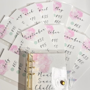 A6 Monthly Savings Starter Set, 2,500 Savings Challenge, Cash Stuffing, *no binder