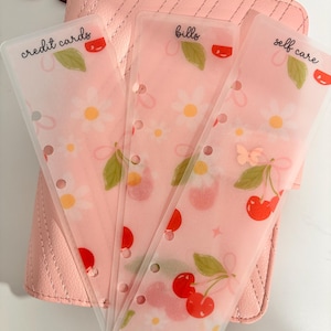 A5 Cherries & Bows Binder Bookmarks, A6 Budget Binder Dividers, A7 Budget Binder Bookmarks