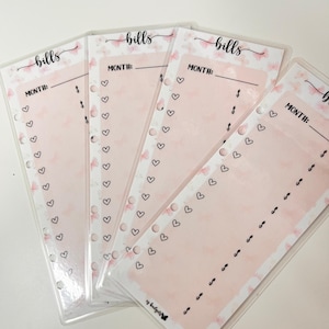 A6 Bills Bookmark, Bills Tracker Bookmark