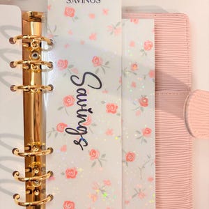 A5 Binder Bookmarks, A6 Budget Binder Dividers, A7 Budget Binder Bookmarks -Rose collection