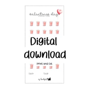 Valentines day savings challenge, Digital download, Holiday Savings Inserts, A6 Savings challenges