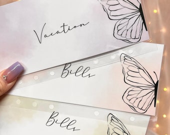 A6 Custom Butterfly envelopes, A6 cash envelopes, A7 Cash envelopes