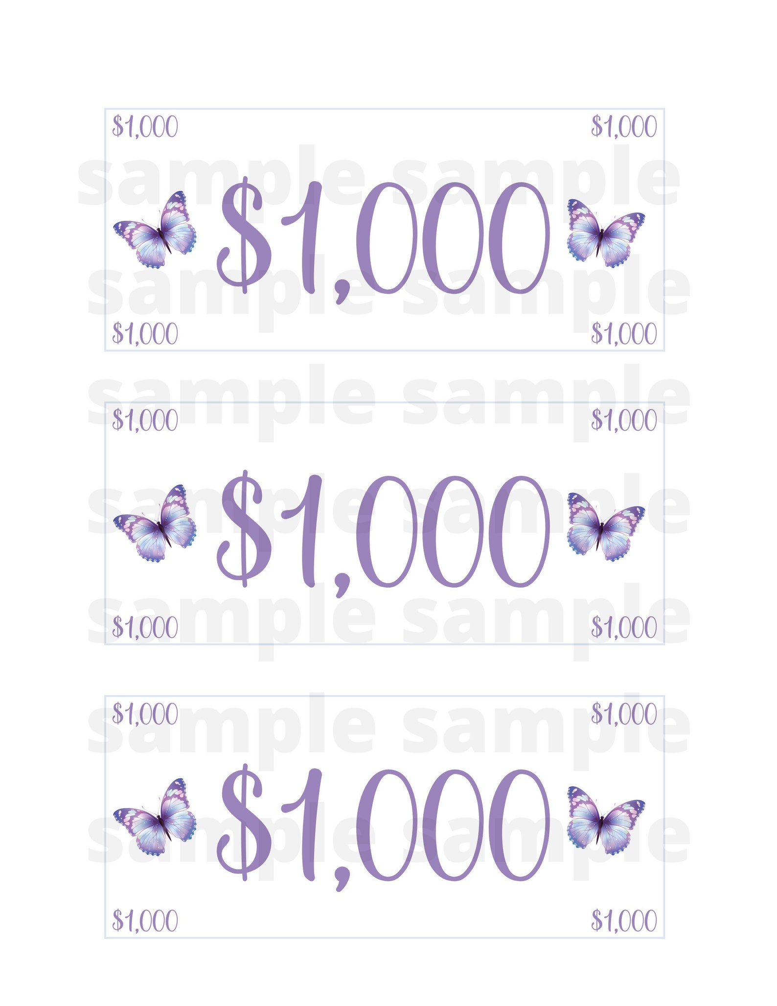1k Placeholders DIGITAL Printable Prop Money Place Holders - Etsy