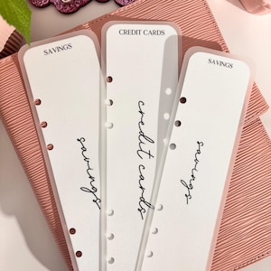 A5 Binder Bookmarks, A6 Budget Binder Dividers, A7 Budget Binder Bookmarks