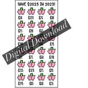 Save 2023 in 2023 Savings Challenge, 2k savings challenge, Printable savings Challenge,