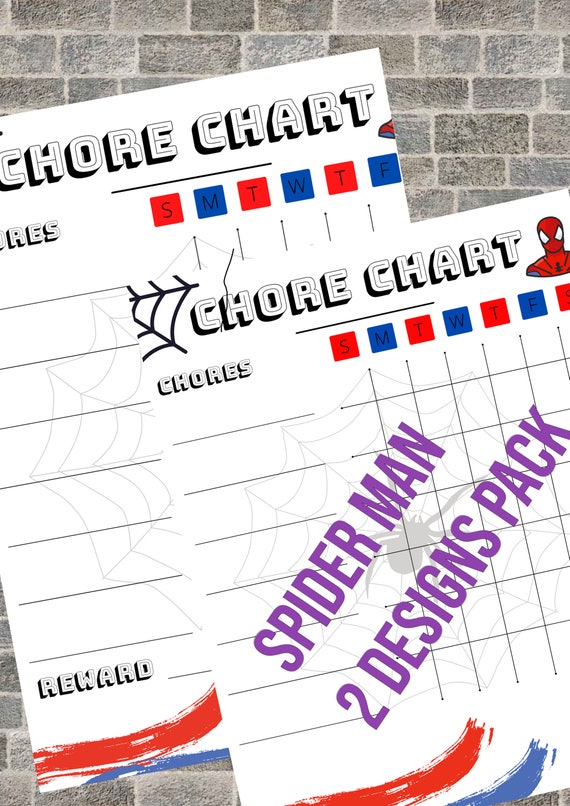Chore Chart INSTANT DOWNLOAD Printable Spider Man Theme | Etsy