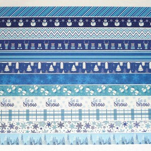 Invierno, muestras de cinta washi de 24 pulgadas, cinta decorativa para planificador de álbumes de recortes, etiquetas para tarjetas, muñeco de nieve, copos de nieve, oso y ciervo T13